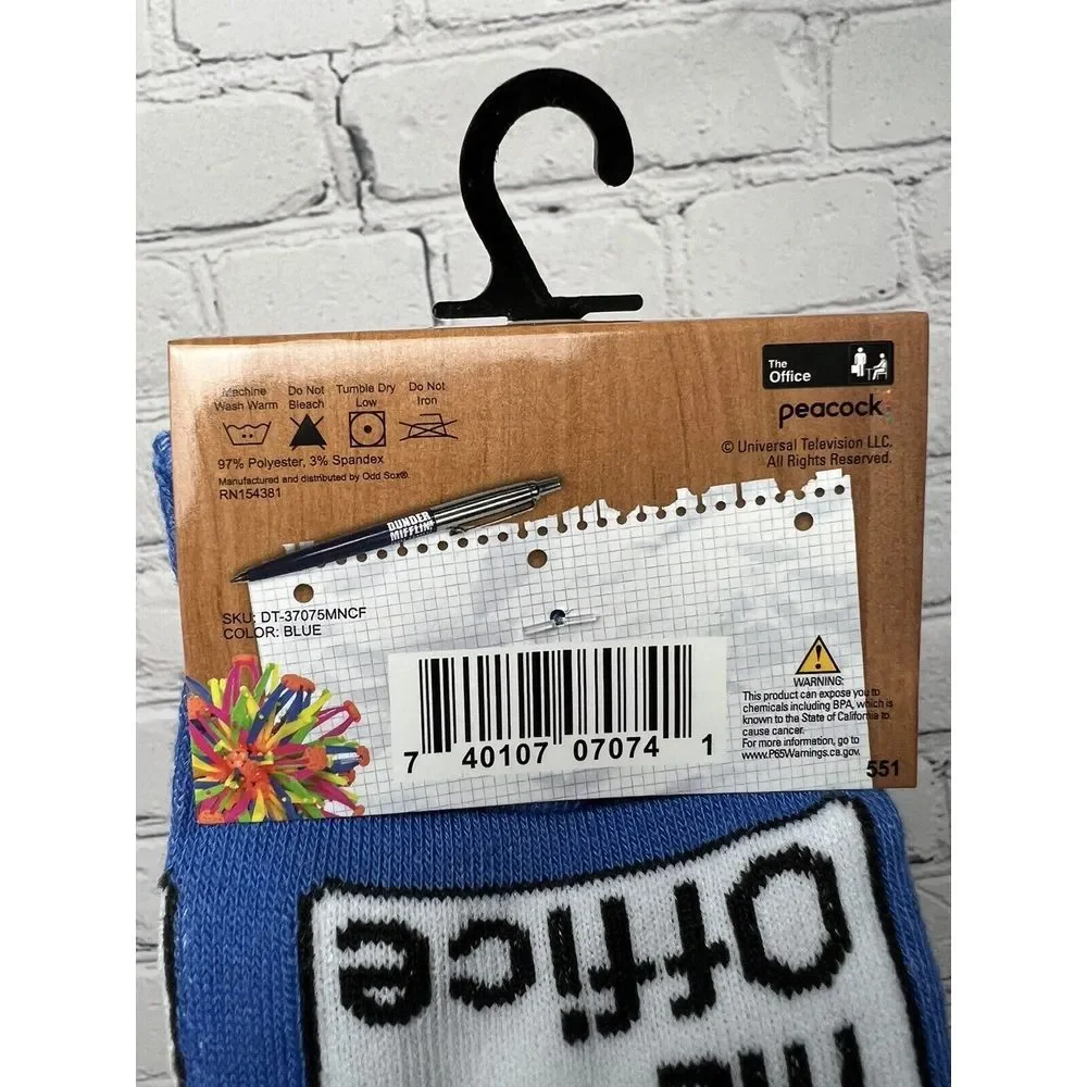 The Office Socks World's Best Boss Dunder Mifflin Blue Novelty Socks TV Show NEW